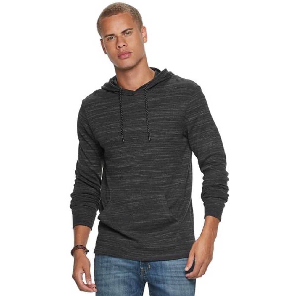 Urban Pipeline | Heather Grey Thermal Long Sleeve Hooded Top (Lg) 159O1